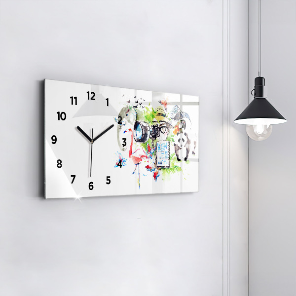 Horizontal wall clock Zoologist