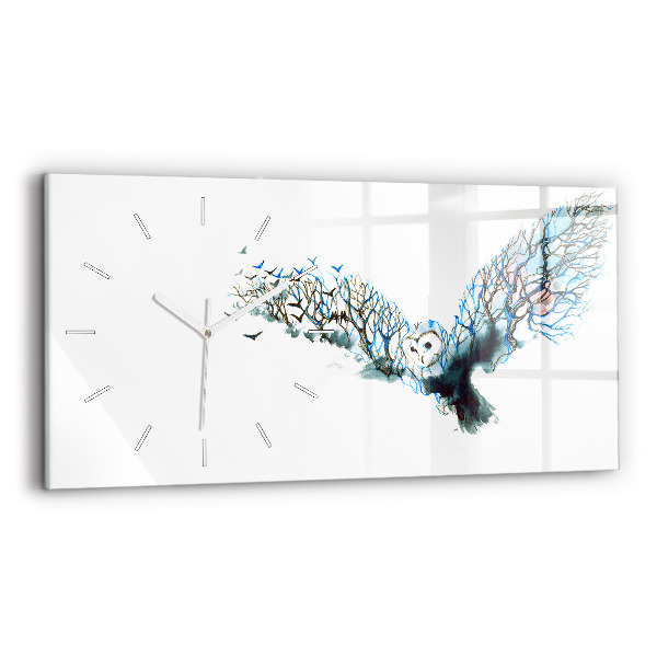 Horizontal wall clock Freedom and Nature of Birds