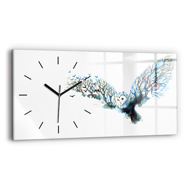 Horizontal wall clock Freedom and Nature of Birds