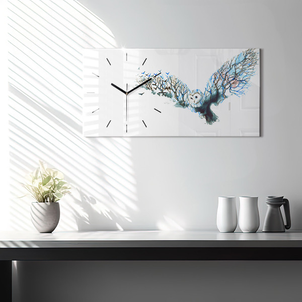 Horizontal wall clock Freedom and Nature of Birds