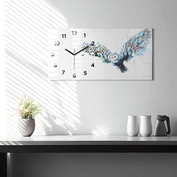 Horizontal wall clock Freedom and Nature of Birds