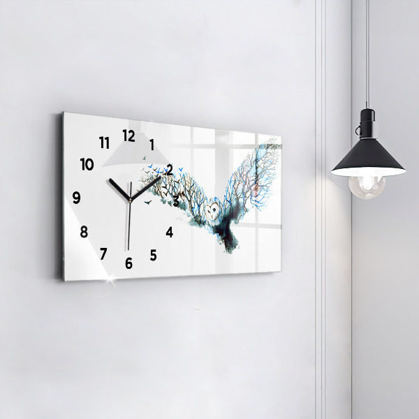 Horizontal wall clock Freedom and Nature of Birds