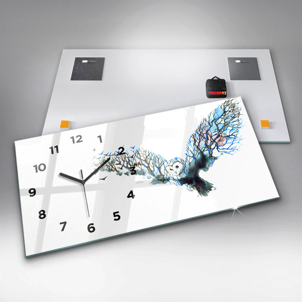 Horizontal wall clock Freedom and Nature of Birds