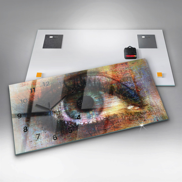 Horizontal wall clock Street Art Eye