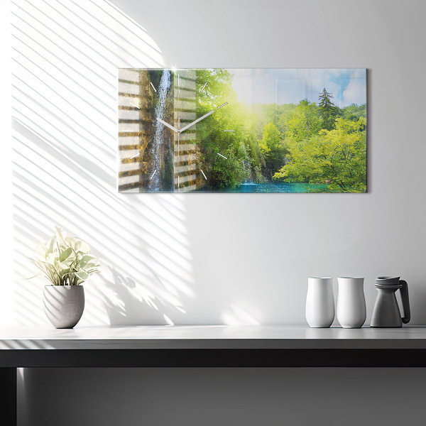 Horizontal wall clock Lagoon Landscape