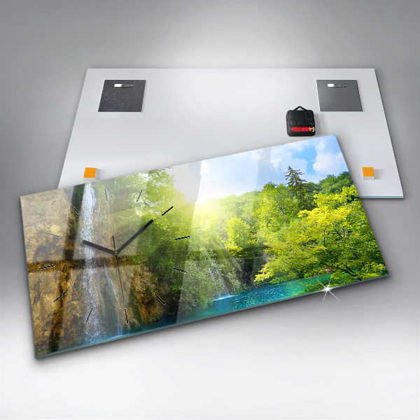 Horizontal wall clock Lagoon Landscape