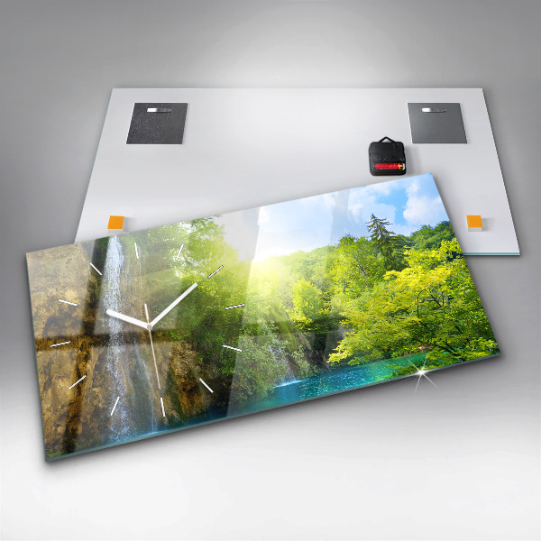 Horizontal wall clock Lagoon Landscape