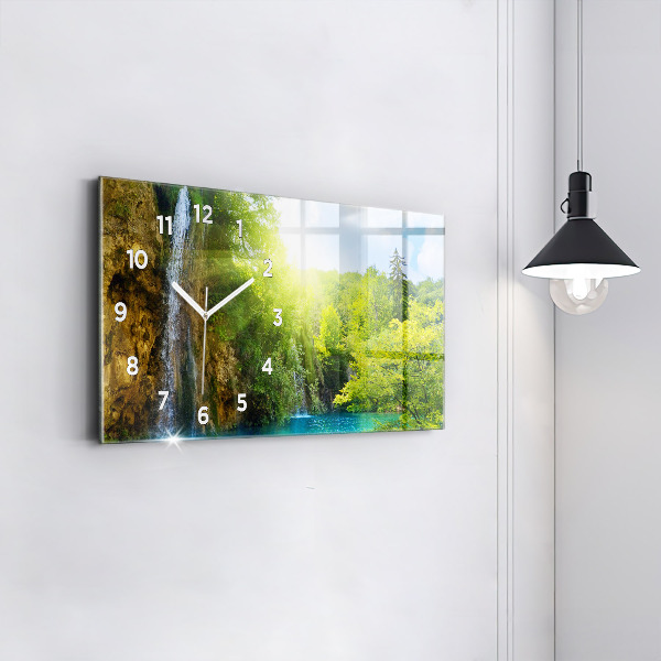 Horizontal wall clock Lagoon Landscape