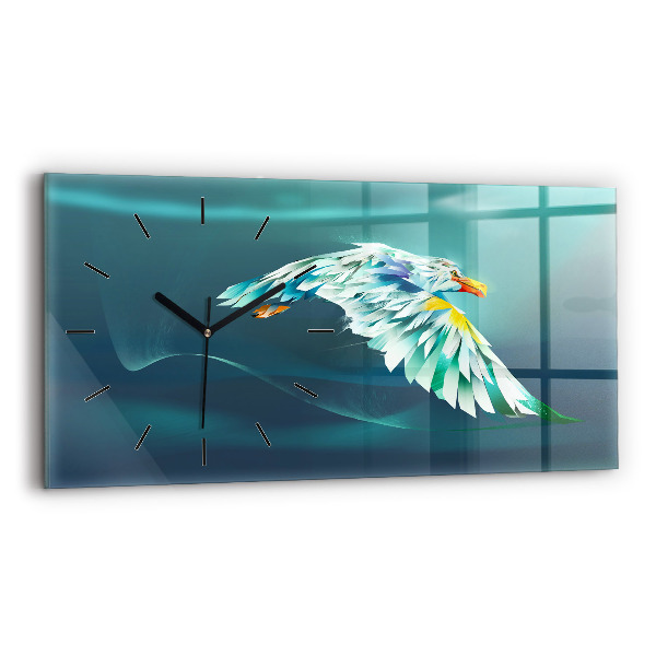 Horizontal wall clock Image of a Flying Eagle