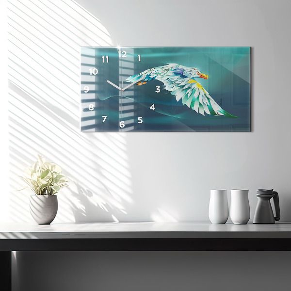 Horizontal wall clock Image of a Flying Eagle