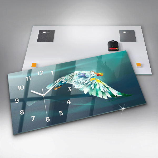 Horizontal wall clock Image of a Flying Eagle