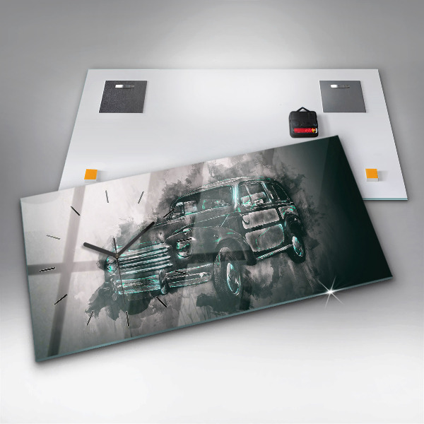 Horizontal wall clock Old School Car