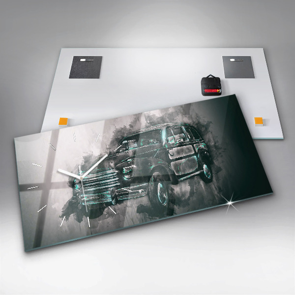 Horizontal wall clock Old School Car