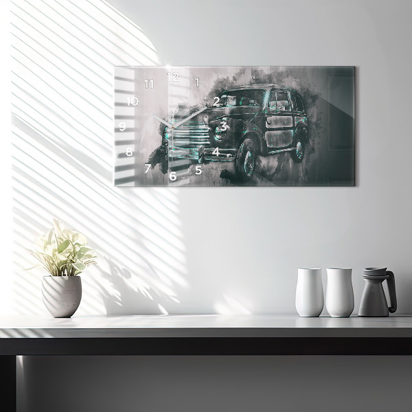 Horizontal wall clock Old School Car