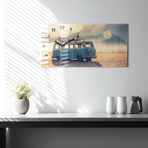Horizontal wall clock Camper on the beach
