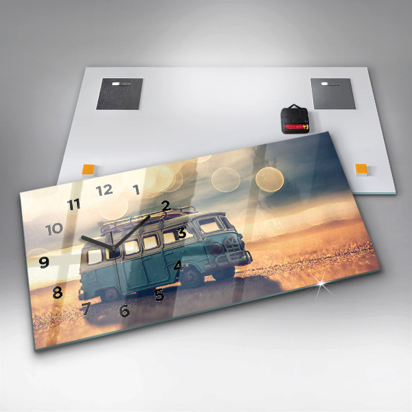 Horizontal wall clock Camper on the beach
