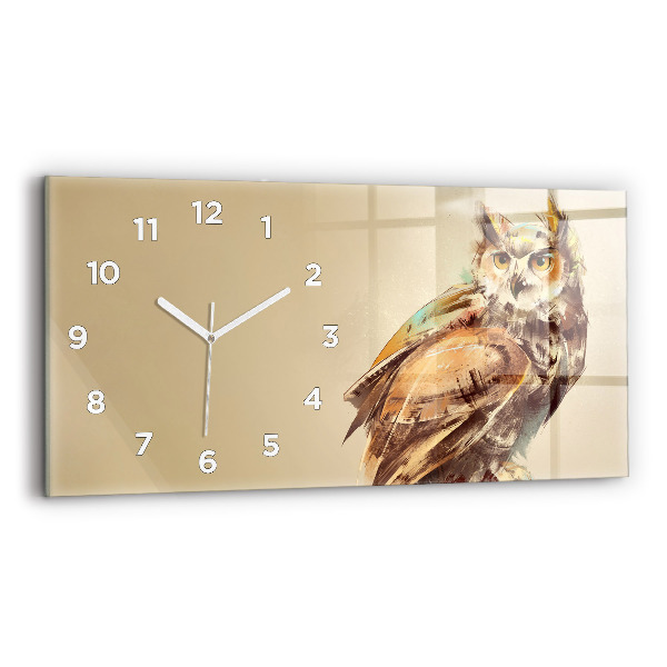 Horizontal wall clock Owl - a sign of wisdom