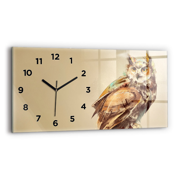 Horizontal wall clock Owl - a sign of wisdom