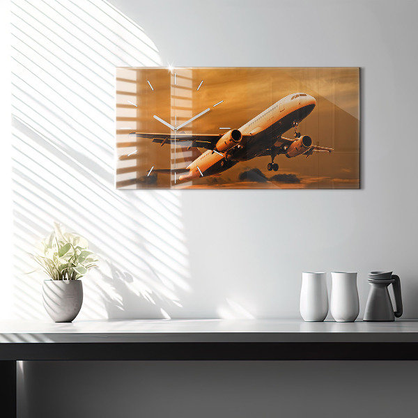 Horizontal wall clock Travel by plane