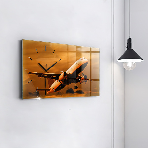Horizontal wall clock Travel by plane