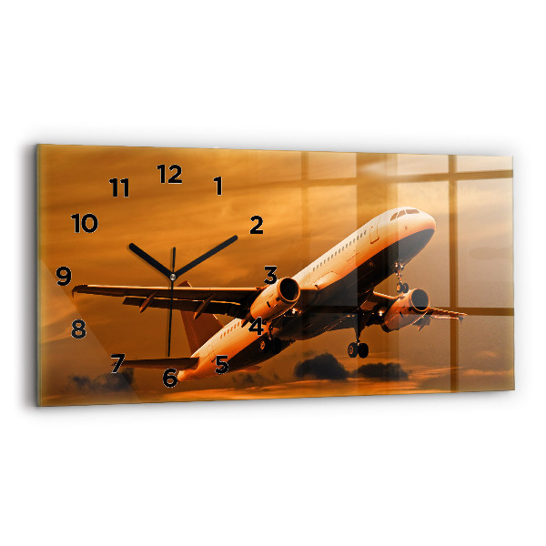 Horizontal wall clock Travel by plane
