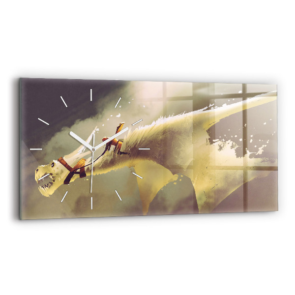 Horizontal wall clock Dragon Rider Illustration