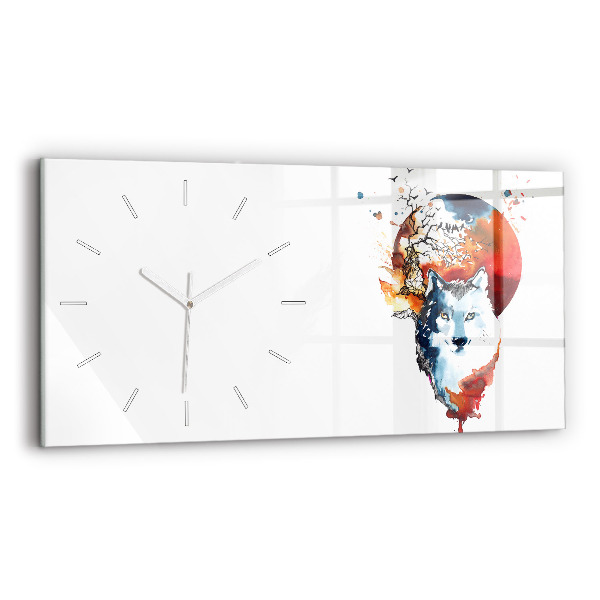 Horizontal wall clock Werewolf Full Moon and Luna
