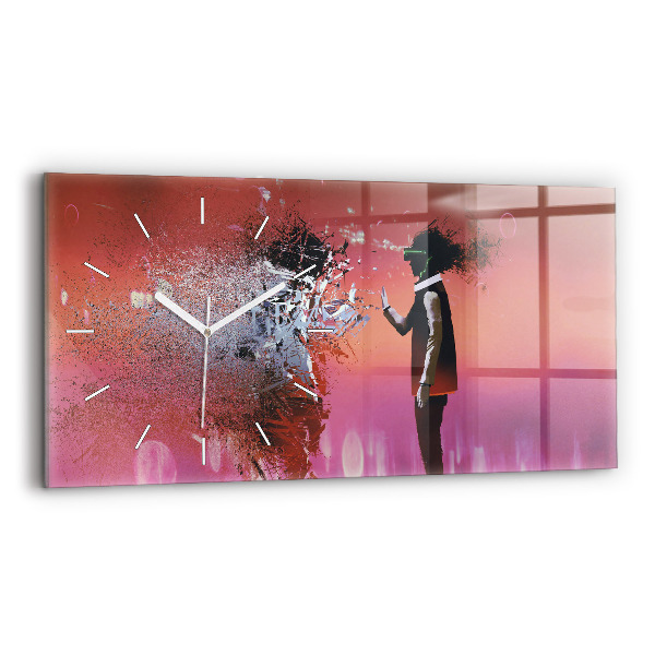 Horizontal wall clock Cyberspace