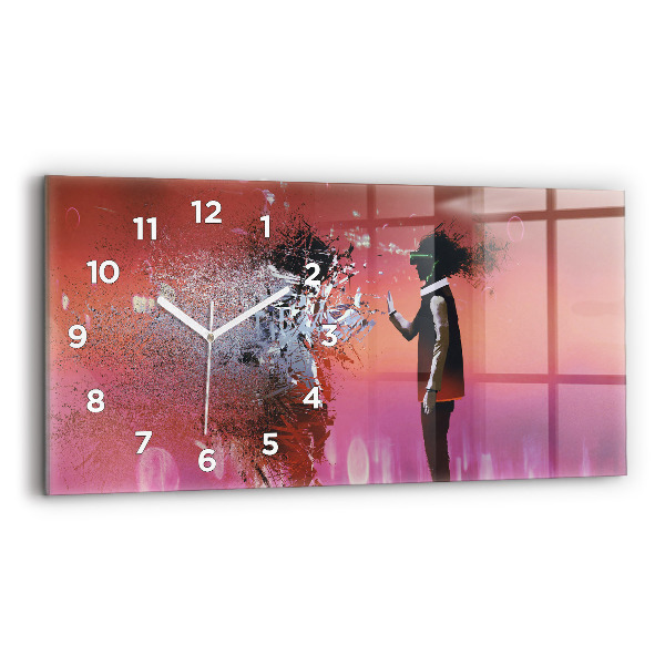 Horizontal wall clock Cyberspace