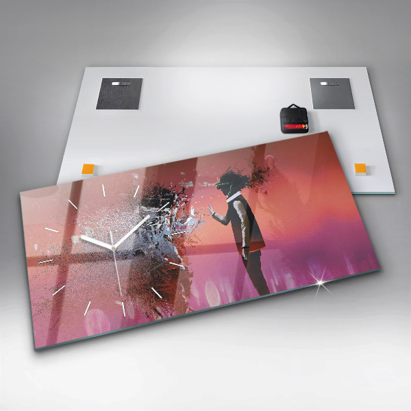 Horizontal wall clock Cyberspace