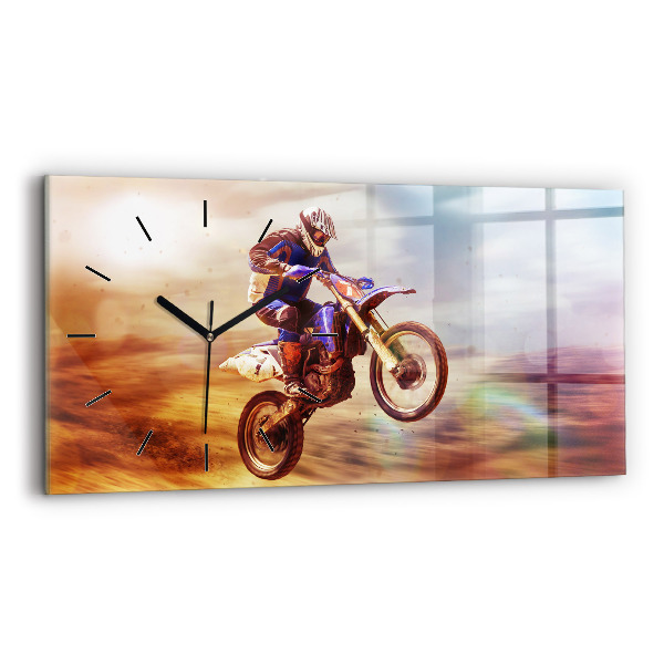 Horizontal wall clock Motocross Enduro