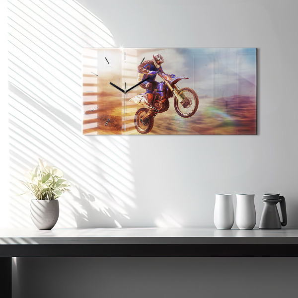 Horizontal wall clock Motocross Enduro