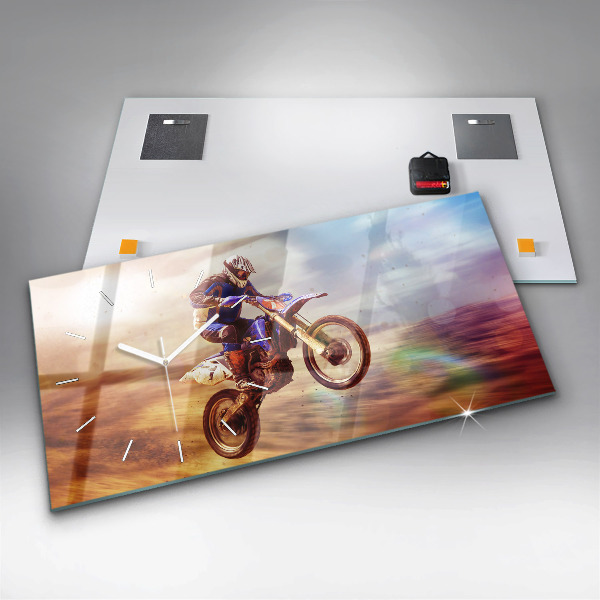 Horizontal wall clock Motocross Enduro