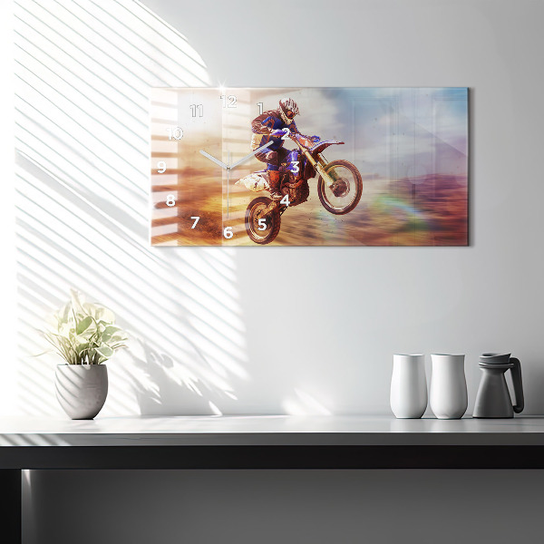Horizontal wall clock Motocross Enduro