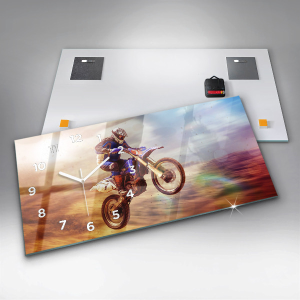 Horizontal wall clock Motocross Enduro