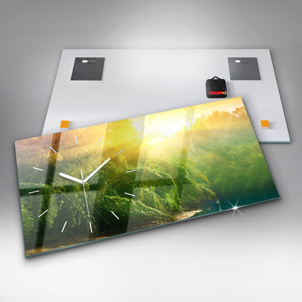 Horizontal wall clock Peaceful nature