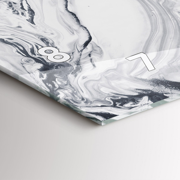 Horizontal wall clock Abstract Ink Marble