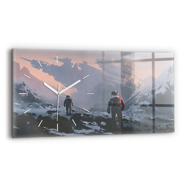 Horizontal wall clock Astronauts Milky Way
