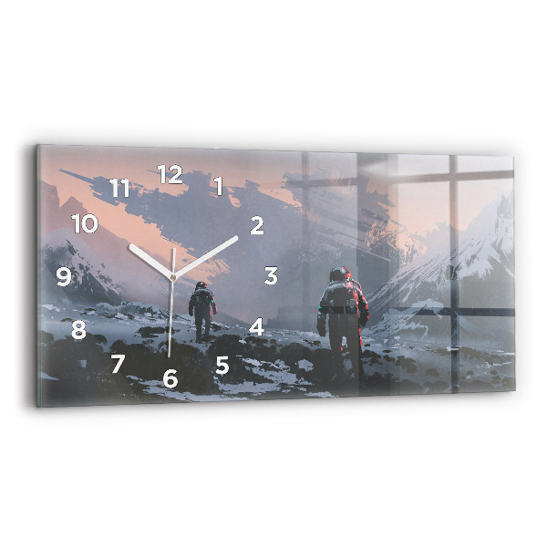 Horizontal wall clock Astronauts Milky Way
