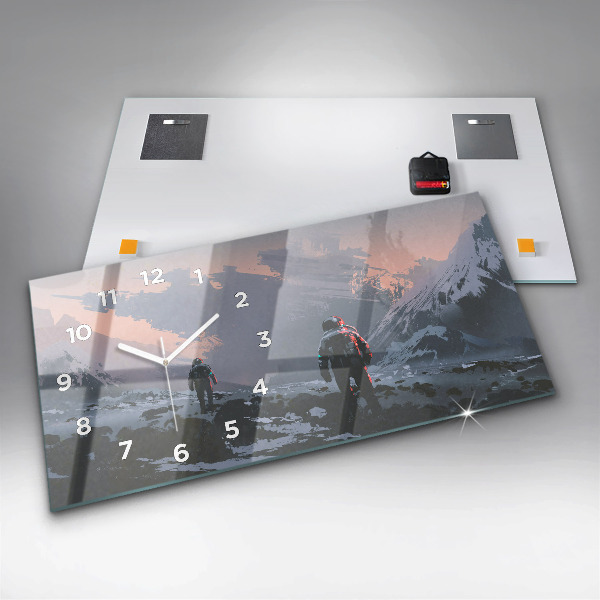 Horizontal wall clock Astronauts Milky Way