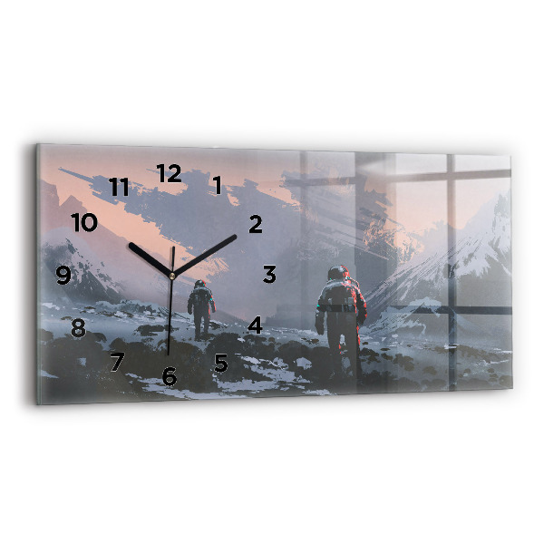 Horizontal wall clock Astronauts Milky Way