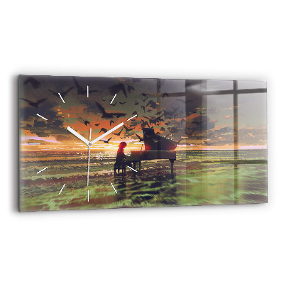 Horizontal wall clock Concert on the beach