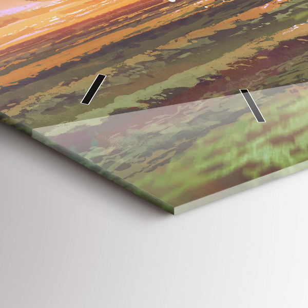 Horizontal wall clock Concert on the beach