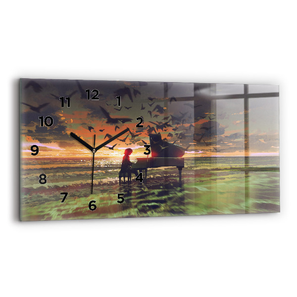 Horizontal wall clock Concert on the beach
