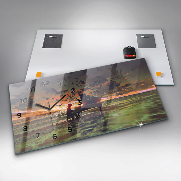 Horizontal wall clock Concert on the beach