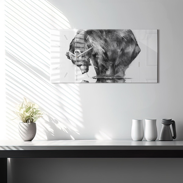 Horizontal wall clock Cartoon bear