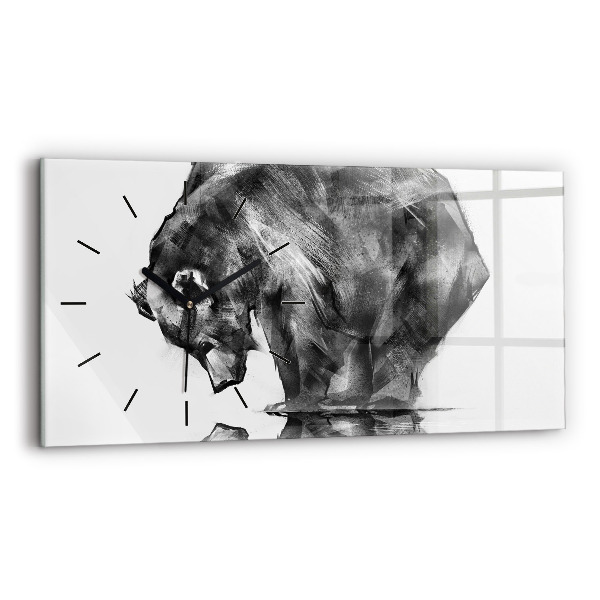 Horizontal wall clock Cartoon bear