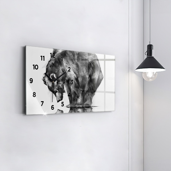Horizontal wall clock Cartoon bear