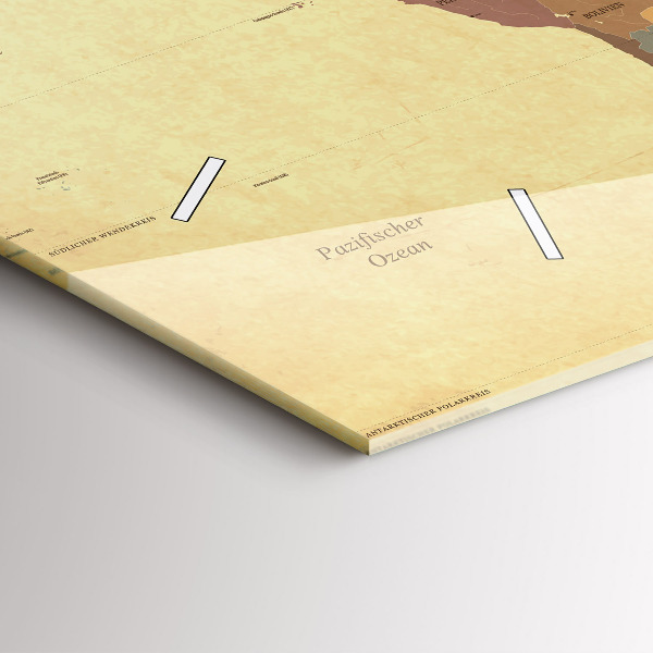 Horizontal wall clock Vintage World Map