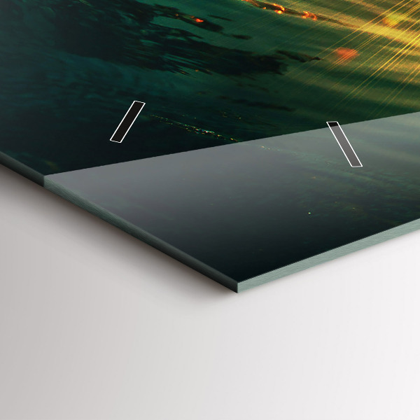 Horizontal wall clock Waves Sunset Perspective